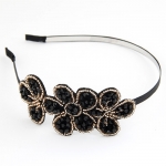 韓版時尚精美朵朵花瓣水晶髮箍頭箍