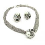 Earring & Necklace Jewellery Set (Silver)