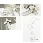 光面字母D滿鑽十字架韓國款式項鏈毛衣鏈(5109)