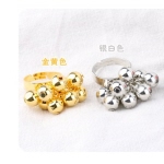 金色及黑色閃亮圓珠子韓國款式戒指（1172）