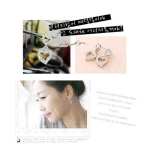銀色雙星滿鑽韓國款式耳墜（3071）