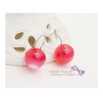 李多海可愛透明桃紅色小球韓國款式耳環 Pink transparent ball Korean style earrings